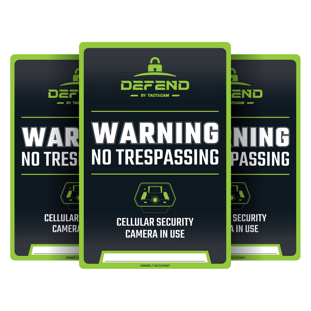 Defend by Tactacam No Trespassing Signs | 3-Pack Cellular Camera Warni ...