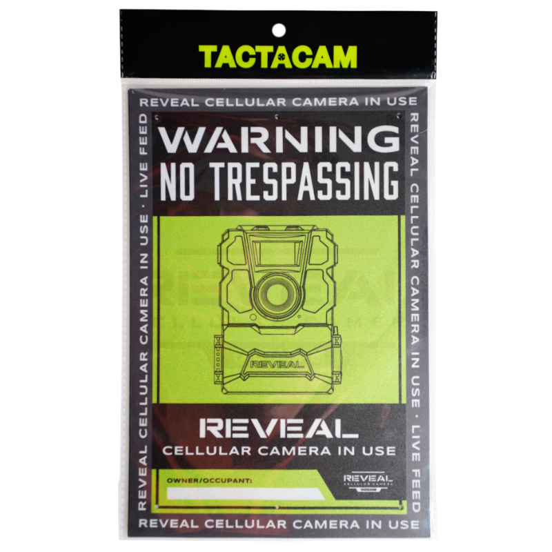 Tactacam Reveal No Trespassing Signs | 3-Pack 9"x13" Cellular Camera Warning Signs